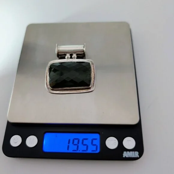 One of a Kind Moldavite & Sterling Silver Pendant With Faceted & Raw Sides - Picture 10 of 13